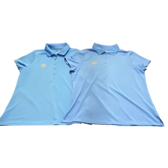 2 Walmart Women’s Employee Uniform Polo Shirts Blue XL - Picture 1 of 8